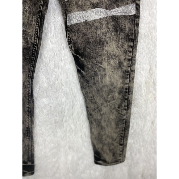 Revolution By Revolt Women Size 13 Black Stretch Jeans Flag Print NWT - Picture 3 of 11